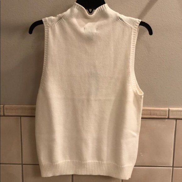 New vintage Grace Dane Lewis mock neck fisherman knit sleeveless vest sweater - Picture 6 of 10